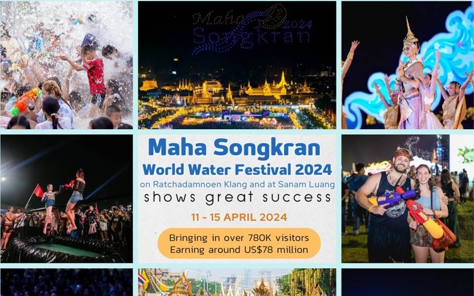 Das maha songkran world water festival in bangkok ist ein grosser erfolg