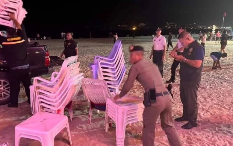 Die polizei von patong verstaerkt strandpatrouillen um illegale aktivitaeten einzudaemmen