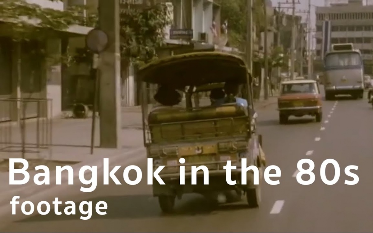 Nostalgisches filmmaterial aus bangkok der 1980er jahre