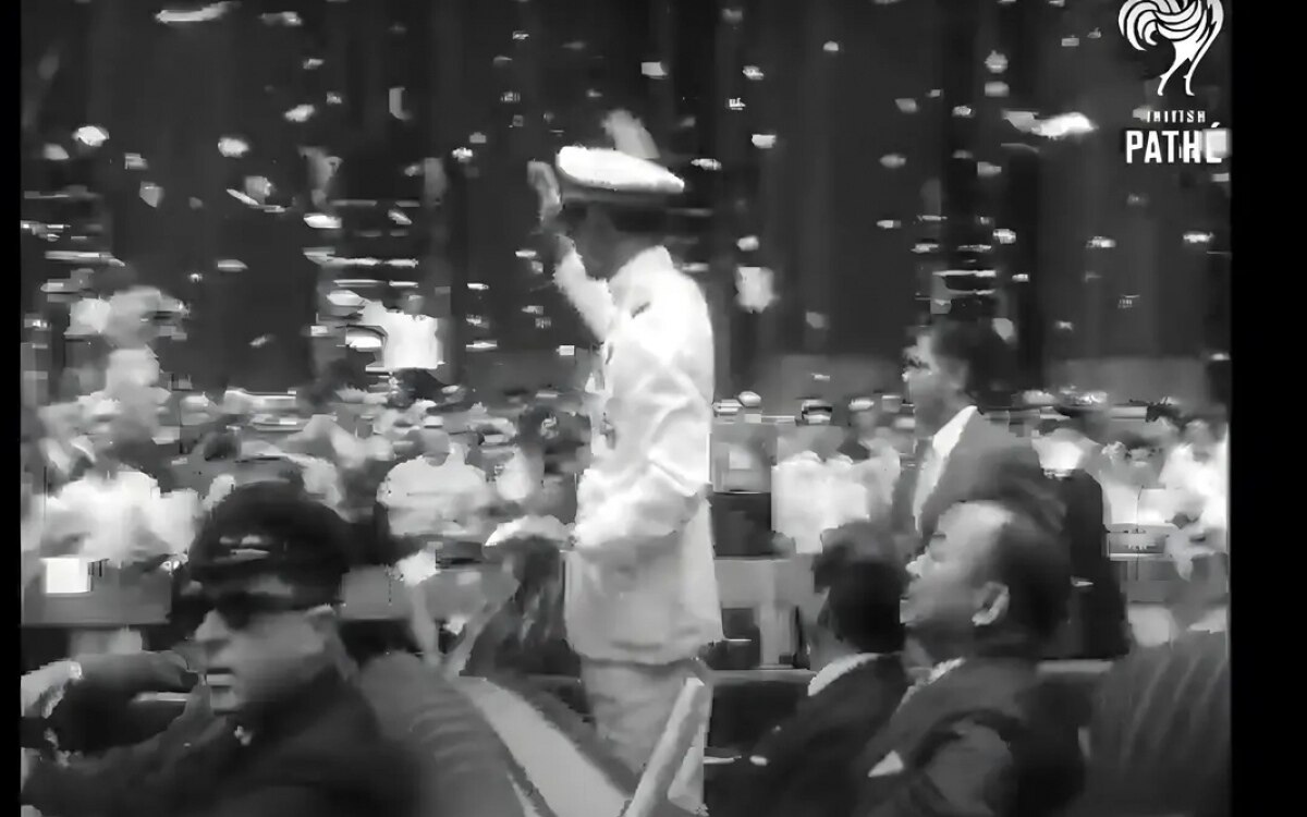 Seine majestaet der koenig von thailand wird in new york begruesst video 1960