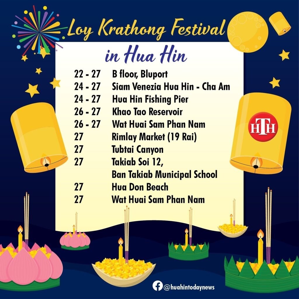 Wo man Loy Krathong in Hua Hin feiern kann