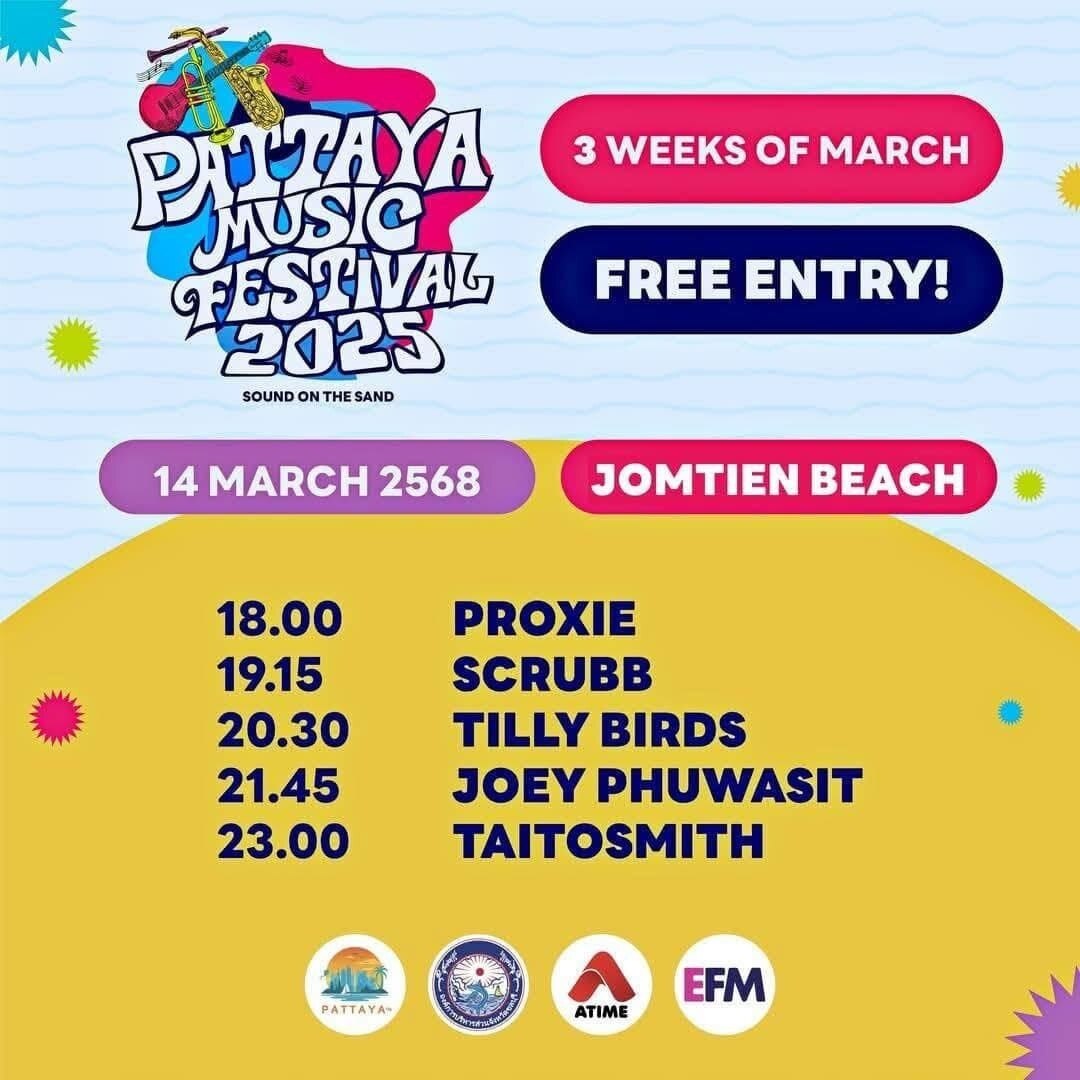 Pattaya Music Festival 2025: Ein musikalisches Highlight mit sechs Bühnen und Top-Acts im März - Liste aller Künstler