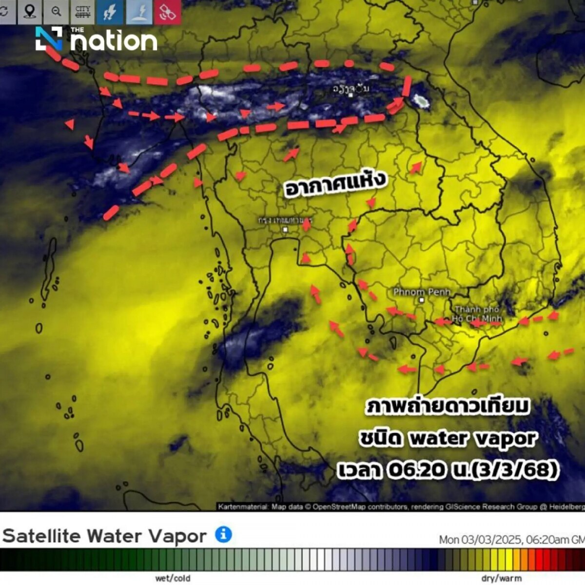 Unwetterwarnung: Extremhitze und Gewitter in Thailand am 3. März 2025 - Aktuelle Wetterprognose für alle Regionen