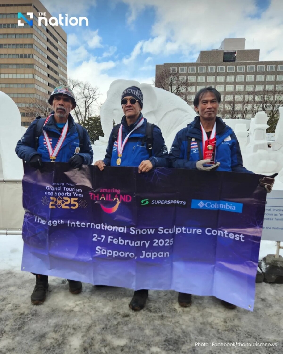 Thailändisches Schnee-Skulpturen-Team erobert Silber bei internationalem Wettbewerb in Sapporo