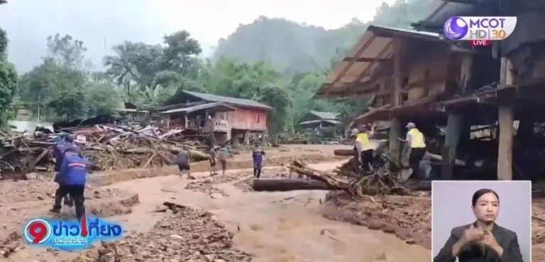 Regenfälle, Überschwemmungen und Zerstörungen in Mae Hong Son - Alarmstufe Rot in Tak, Militär zur Hilfe gerufen (Fotos)