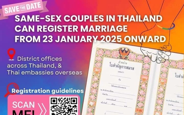 Thailand begruesst die ehe fuer alle wichtige informationen zur registrierung ab dem 23 januar