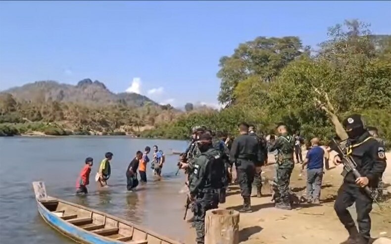 An der grenze gewalt in myanmar treibt hunderte nach thailand video