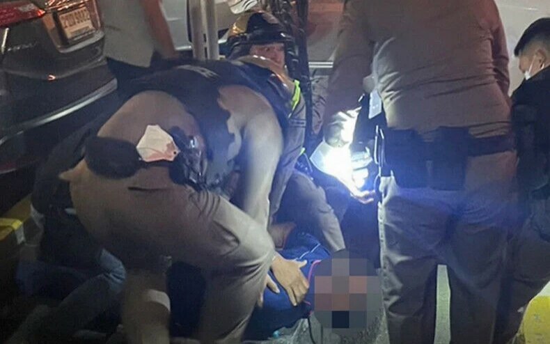 Kugel verletzt mann in bangkoks parkhaus