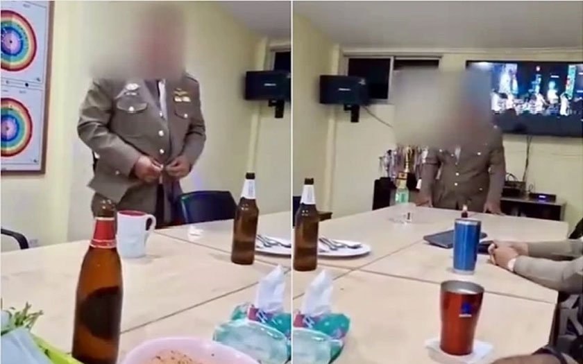 Bangkoker polizei unter beschuss alkoholverbrauch waehrend des dienstes sorgt fuer skandal