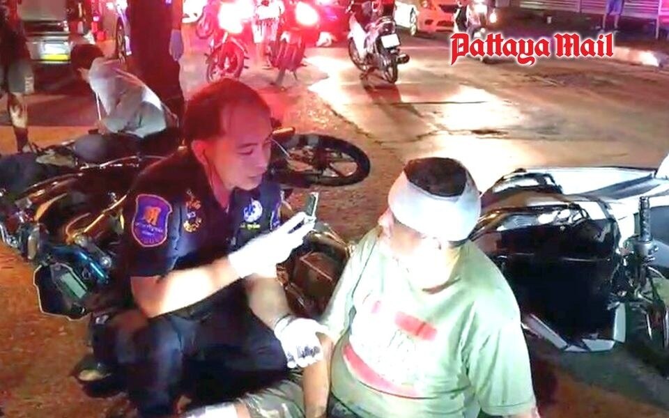 Betrunkener russischer motorradfahrer verursacht blutbad auf der pattaya third road