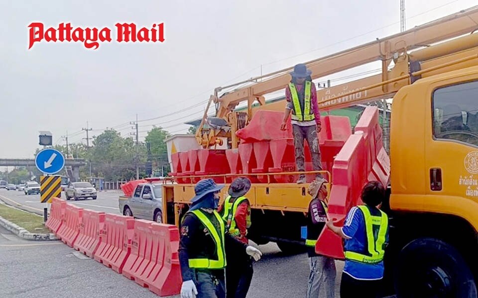 Pattaya sperrt fuenf sukhumvit road u turns fuer songkran sicherheit