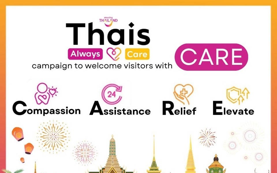 Thais always care kampagne heisst besucher mit care willkommen