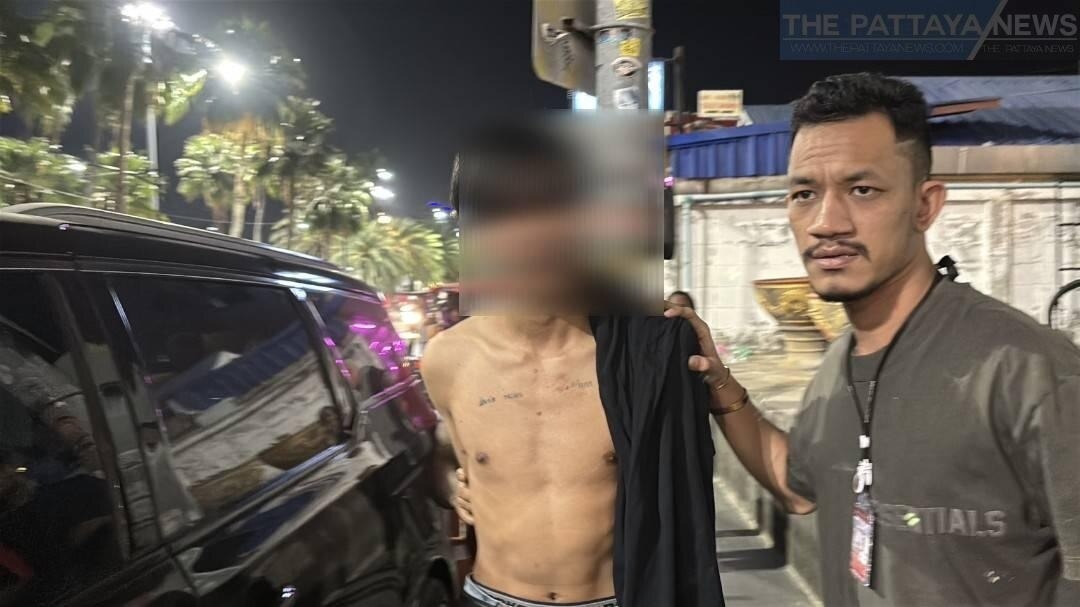 Mutmaßliches Gangmitglied in Pattaya nach Messerangriff auf Jugendlichen und Polizeibeamten in Gewahrsam genommen