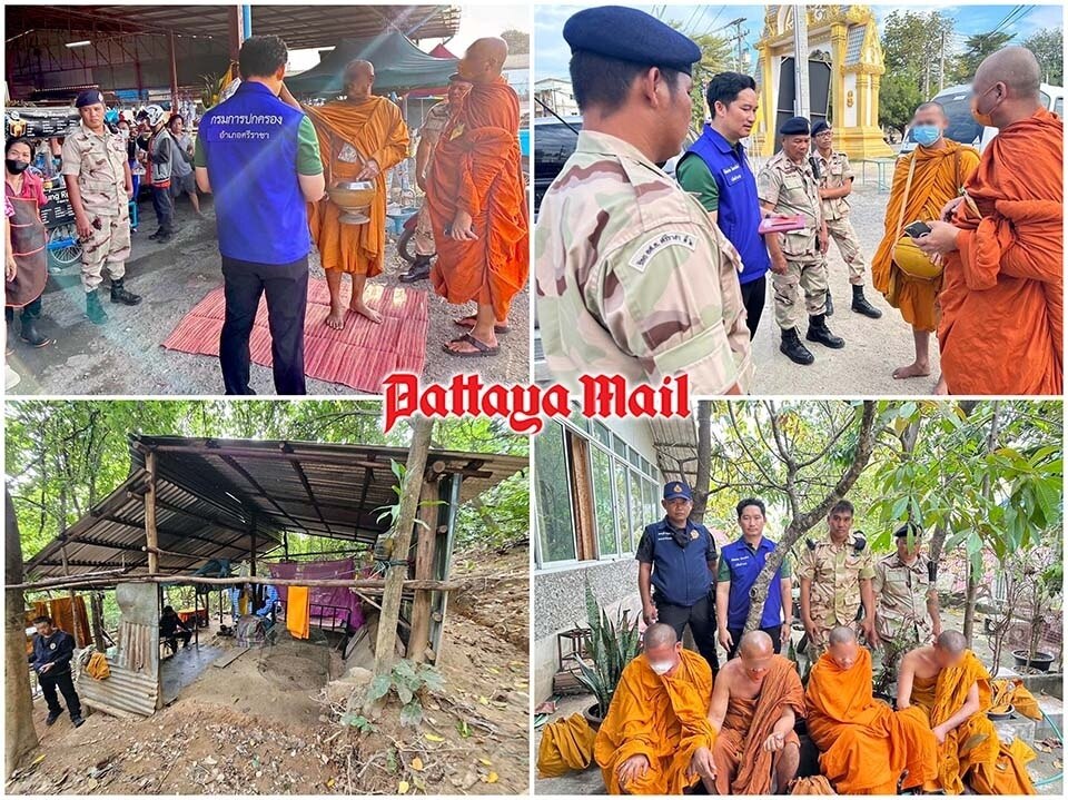 Bande falscher kambodschanischer Mönche in den Bergen von Sriracha verhaftet