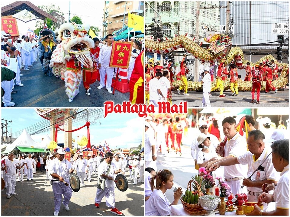 Pattaya eröffnet das jährliche Vegetarierfest mit Drachen und Löwen