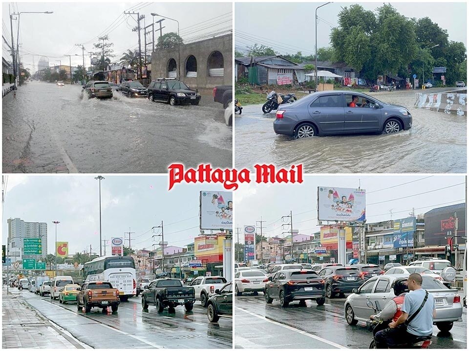 Sintflutartige Regenfälle lösten am Donnerstag in Pattaya ein Überschwemmungschaos aus