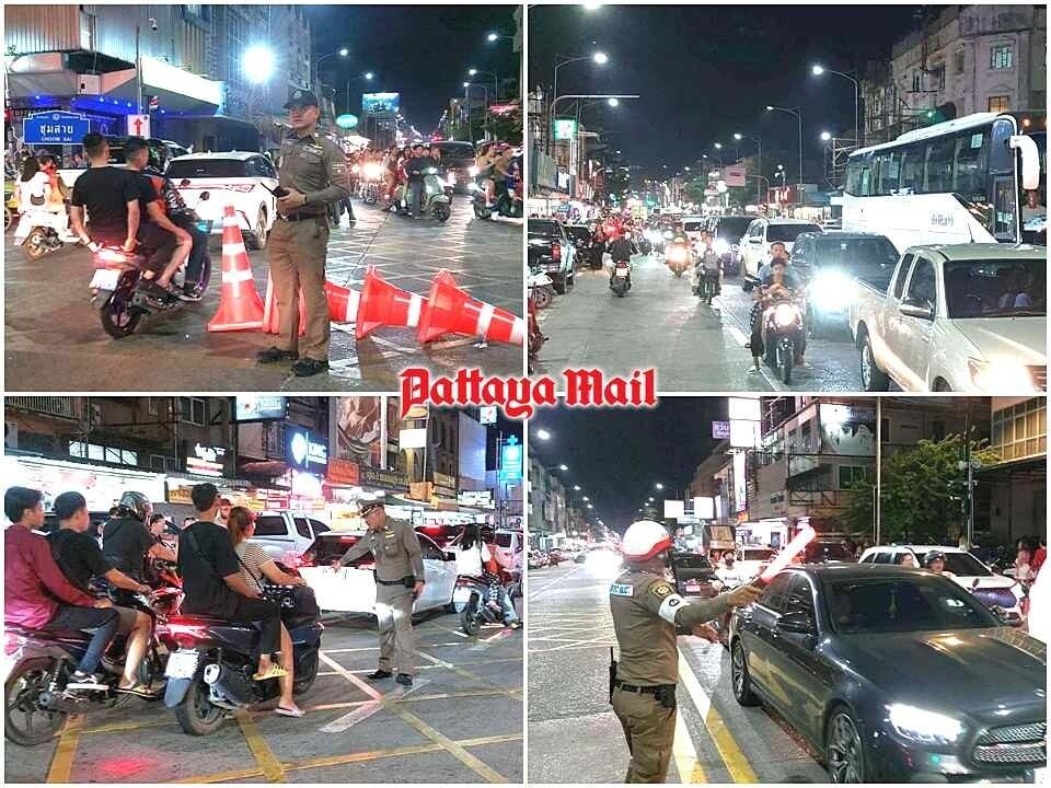 Polizei von Pattaya beeindruckt mit Verkehrsmanagement während des Feuerwerksfestivals