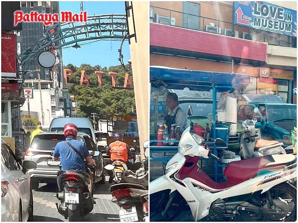 Verkäufer verursachen Verkehrschaos in der Nähe des Bali Hai Piers