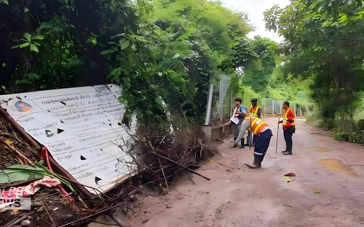 Anhaltender regen verursacht zunehmend probleme im thap lan nationalpark