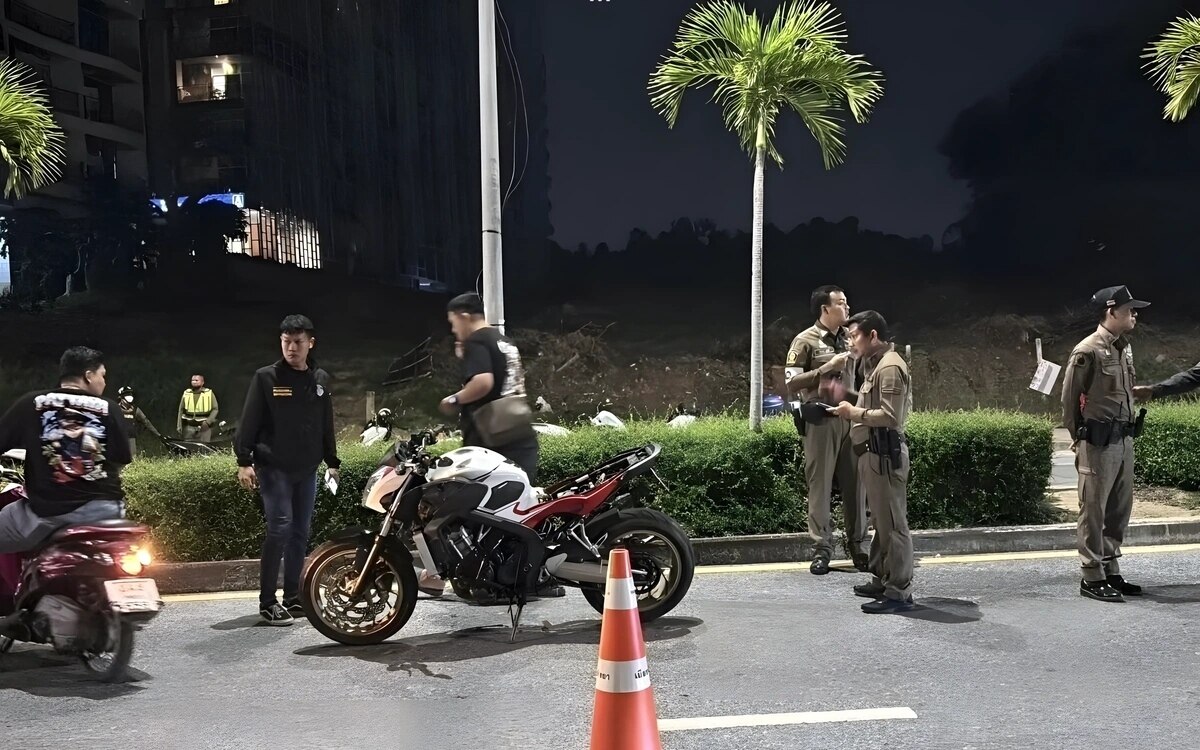 Auslaender verletzt pattaya polizisten und flieht ins meer dramatische szenen am kontrollpunkt