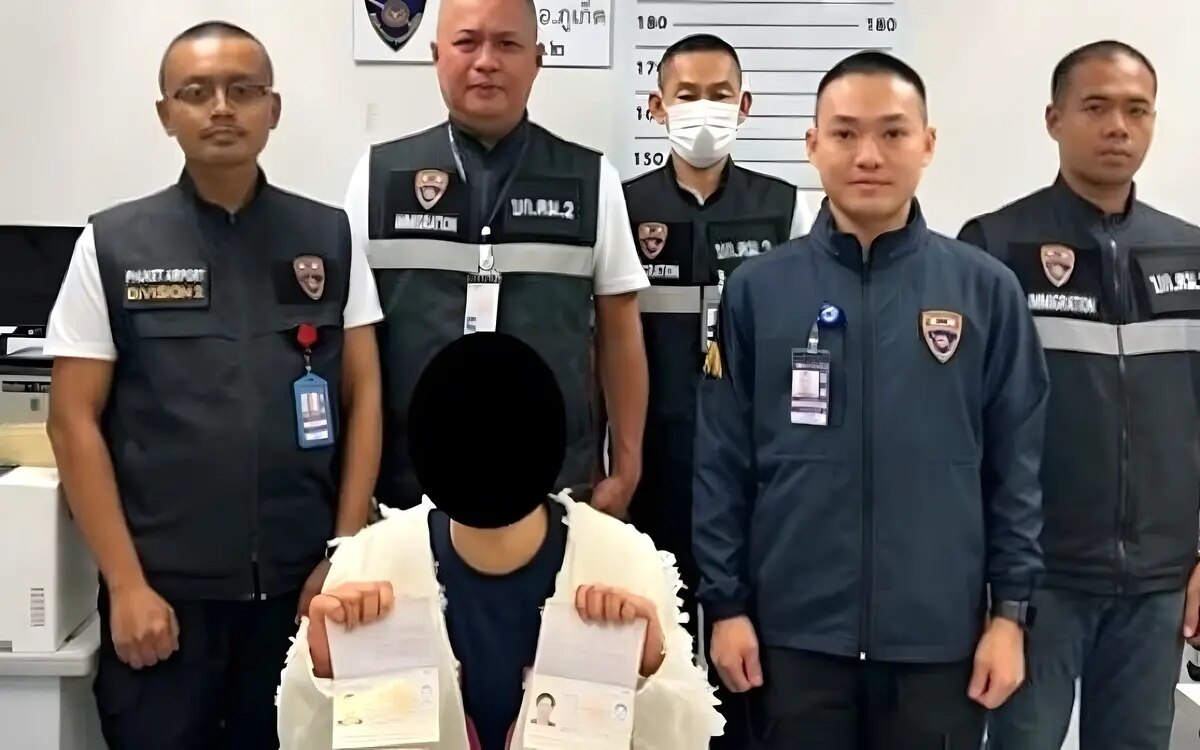 Auslaendische frau mit falschen reisepass am flughafen phuket verhaftet