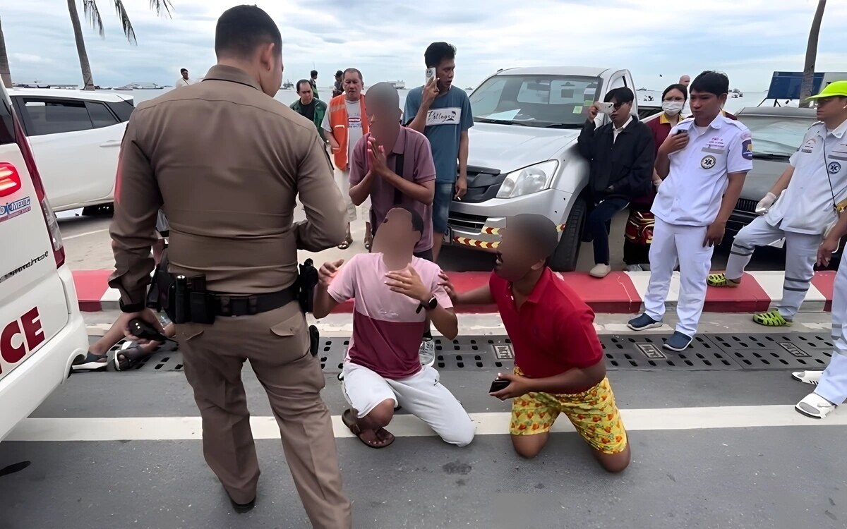 Betrunkener ausländischer Tourist übergriffig am Pattaya Beach: Ehemann wehrt sich und schlägt Angreifer nieder