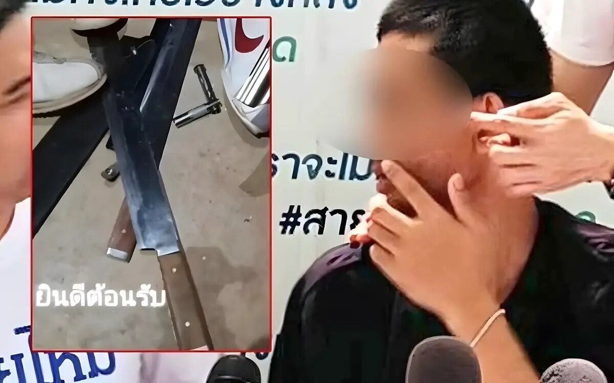 Blutige messerstecherei thailaendischer mann bei ueberfall durch polizisten kinder schwer verletzt