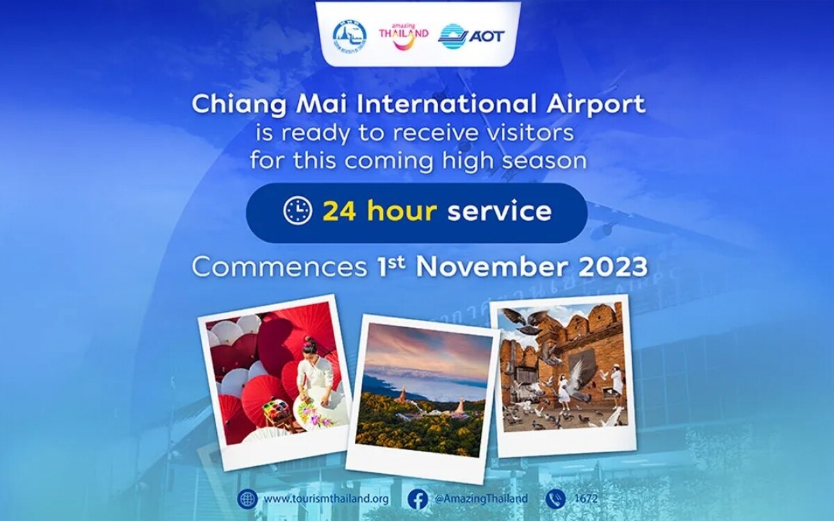 Der internationale flughafen chiang mai ist ab dem 1 november 2023 rund um die uhr in betrieb