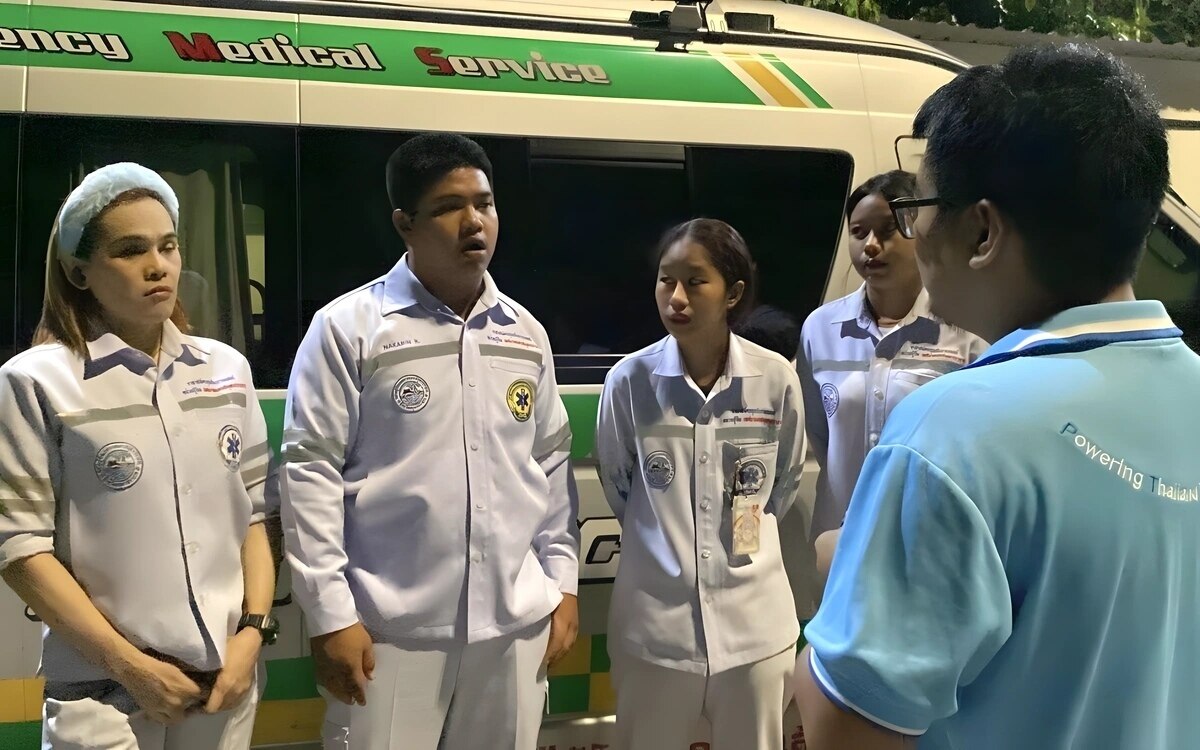 Einsaetze in lebensgefahr vorfall in samut prakan patient stirbt aufgrund von verkehrsbehinderung