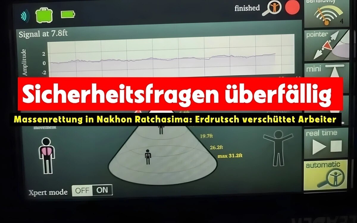 Erdrutsch verschuettet arbeiter beim bau eines hochgeschwindigkeitstunnels in nakhon ratchasima