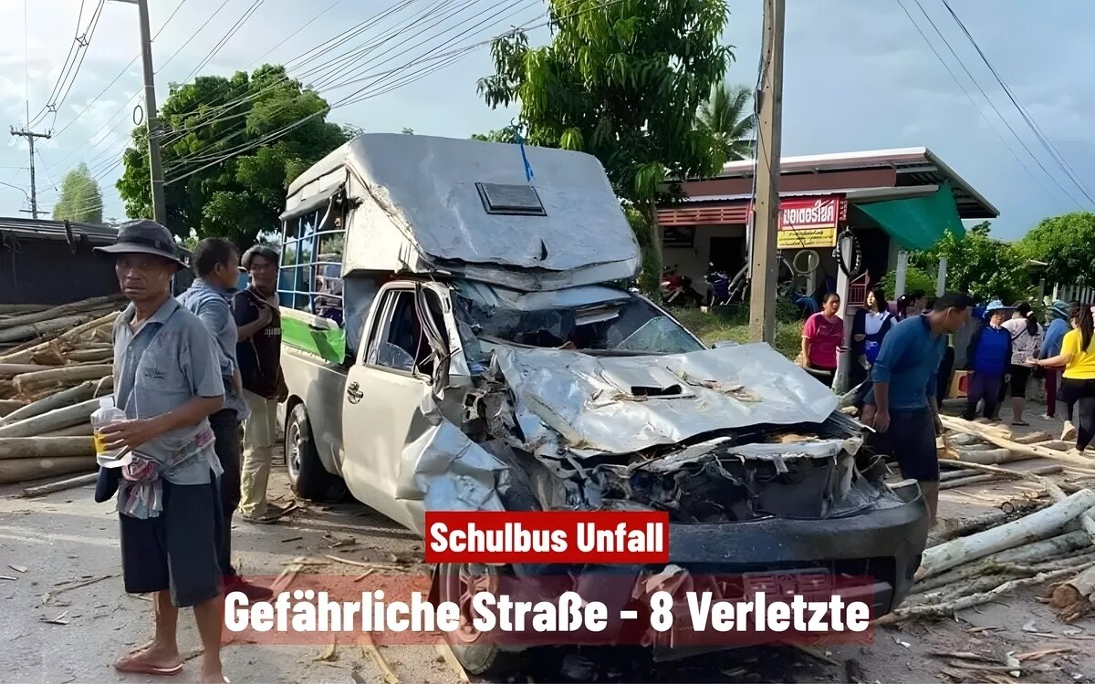 Eukalyptus lkw prallt auf toyota schulbus 8 verletzte