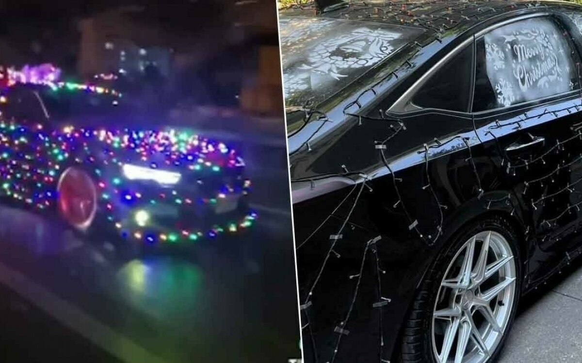 Festtagsrazzia polizei stoppt weihnachtlich geschmuecktes auto in bangkok