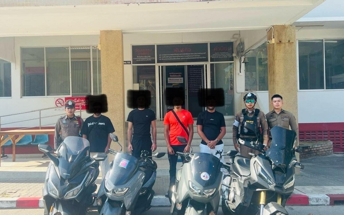 Fünf Franzosen in Phuket verhaftet: Polizeikontrollpunkt mit Motorrad durchbrochen