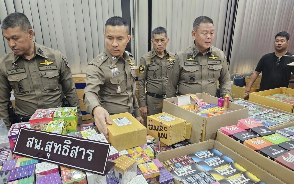 Großrazzia in Bangkok: Polizei beschlagnahmt 30.000 illegale E-Zigaretten im Wert von 5 Millionen Baht