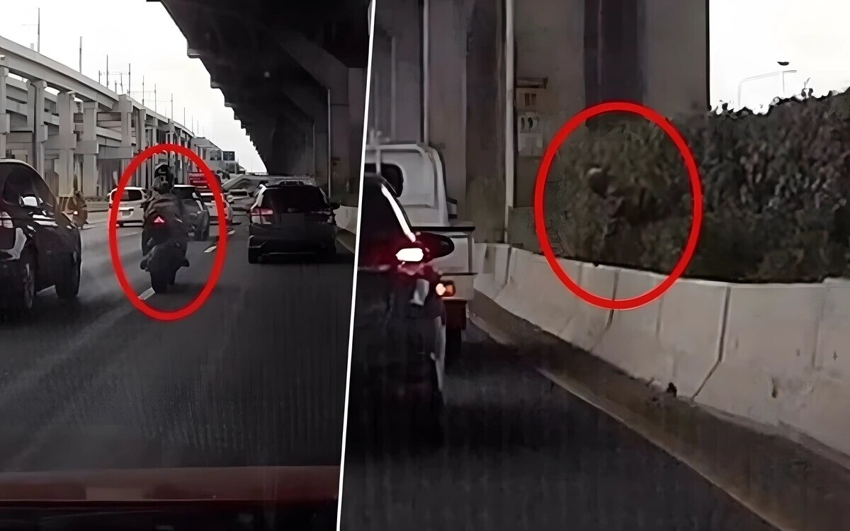 Motorradfahrer von Auto auf der Vibhavadi Rangsit Road abgedrängt - Wer kennt den Fahrer? (Video)