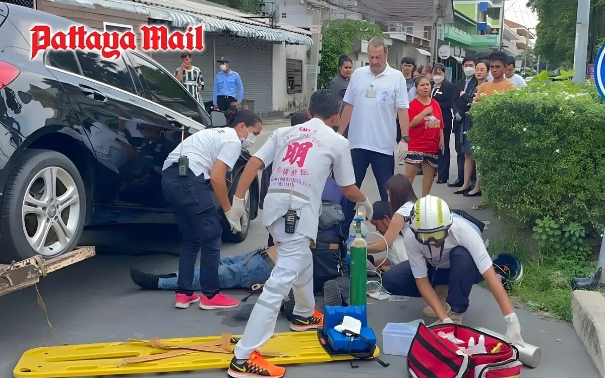 Motorradunfall auf der sukhumvit fahrer schwer verletzt