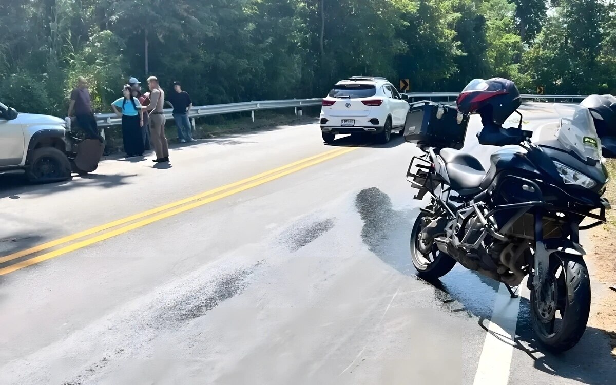 Motorradunfall in nan auslaender erleiden verletzungen bei kollision mit pickup