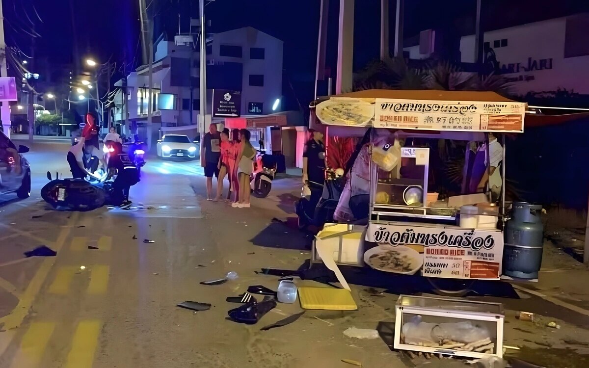 Motorradunfall in pattaya auslaender verletzt lokalen lebensmittelverkaeufer schwer