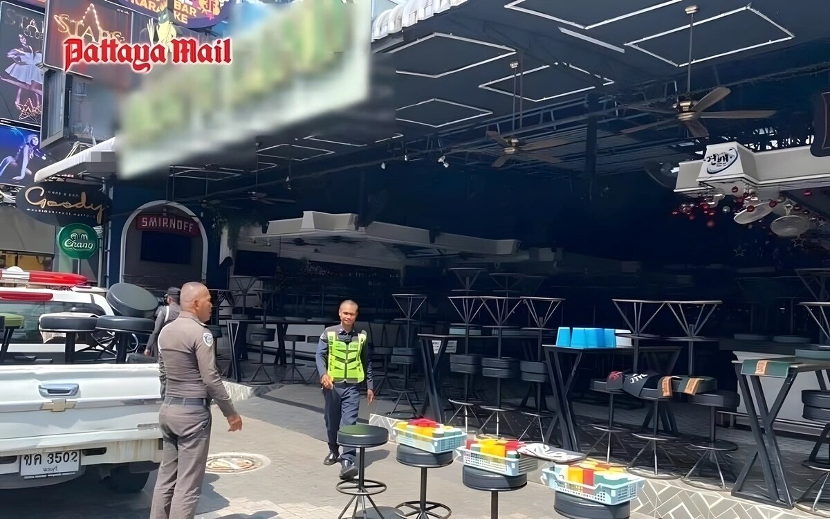 Pattaya geht hart gegen unternehmen vor die oeffentliche strassen und parkplaetze illegal blockieren