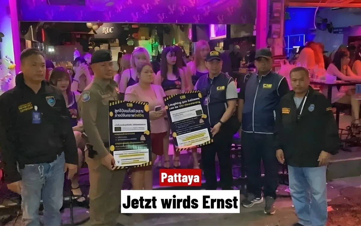 Pattaya polizei geht gegen verbotene taetigkeiten vor