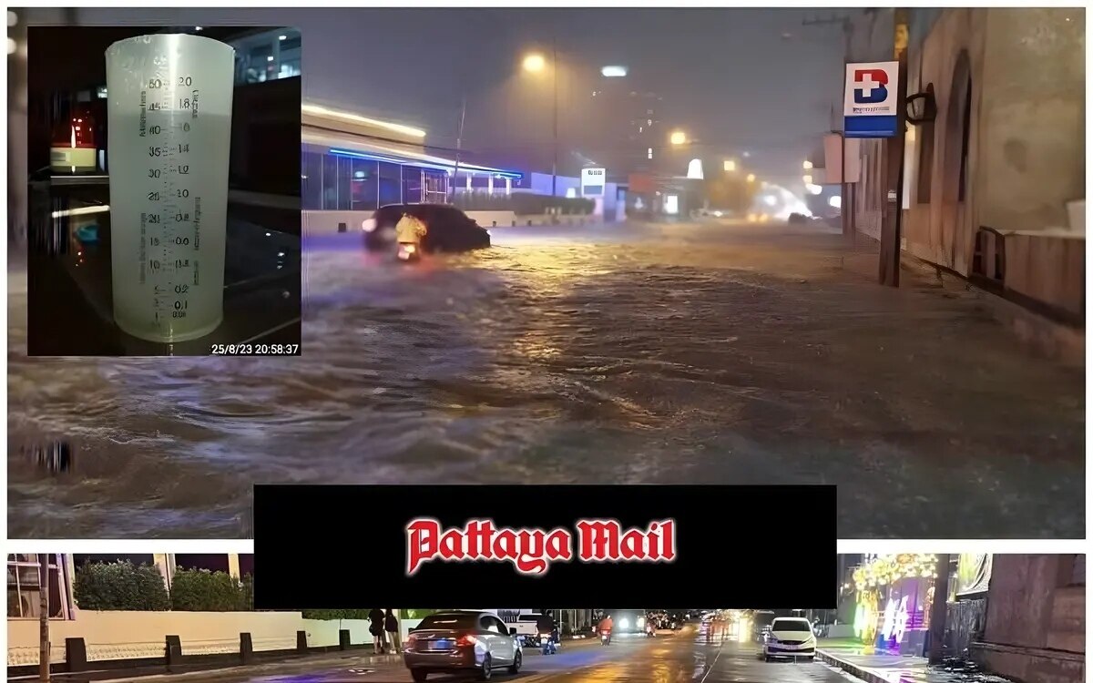 Pattayas neues entwaesserungssystem hat sich nach dem gewitter am freitagabend bewaehrt