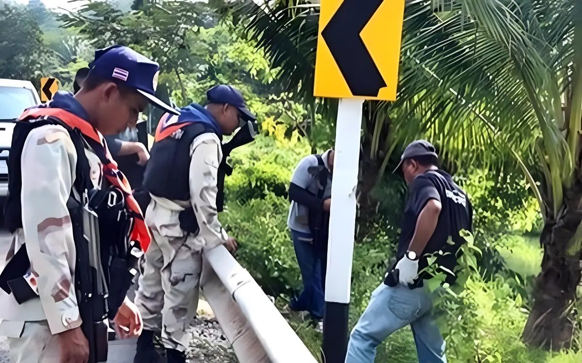 Polizist der erhoehte drogenhandelsaktivitaeten in der provinz pattani untersucht von bande