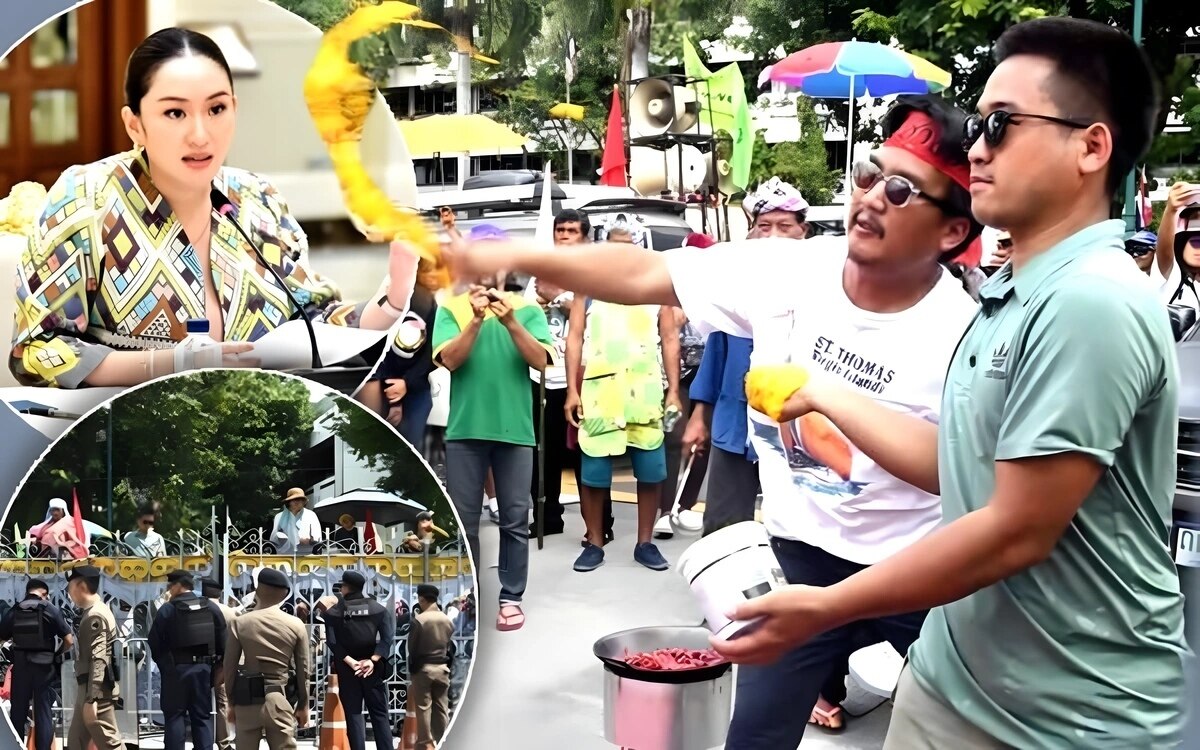 Proteste vor dem regierungsgebaeude in bangkok paetongtarn shinawatra sieht sich wachsendem druck