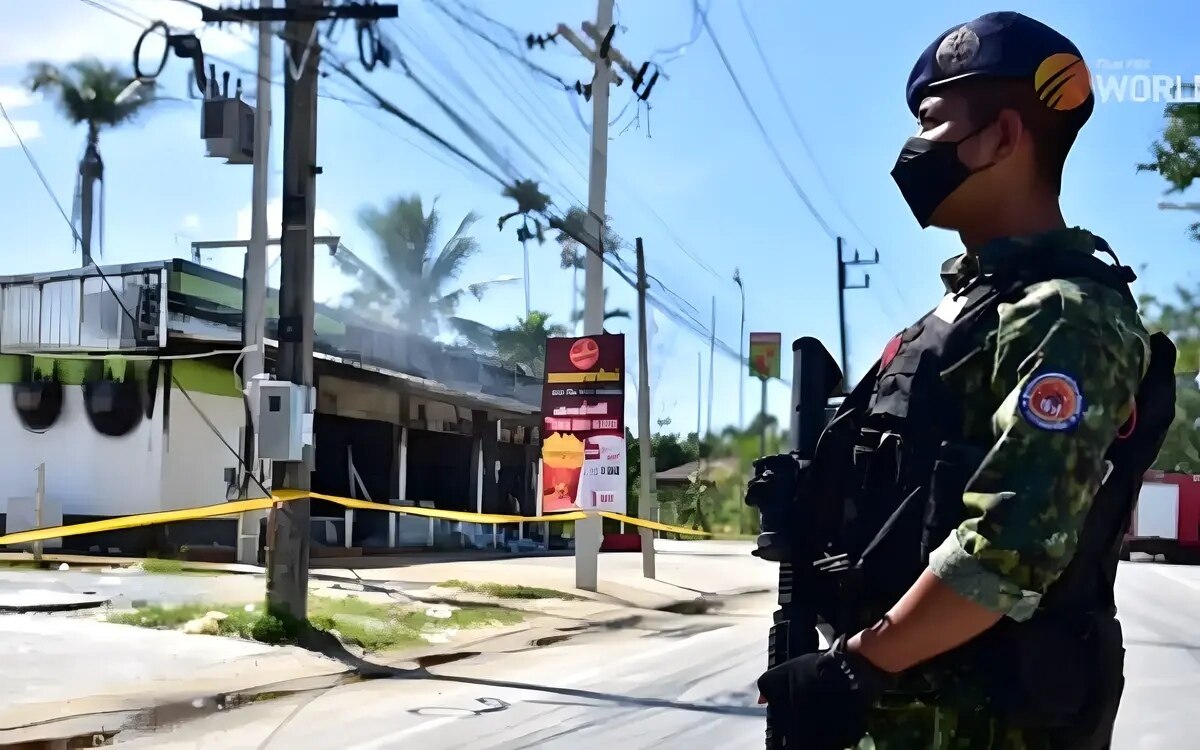 Rangerin auf einem markt in narathiwat erschossen