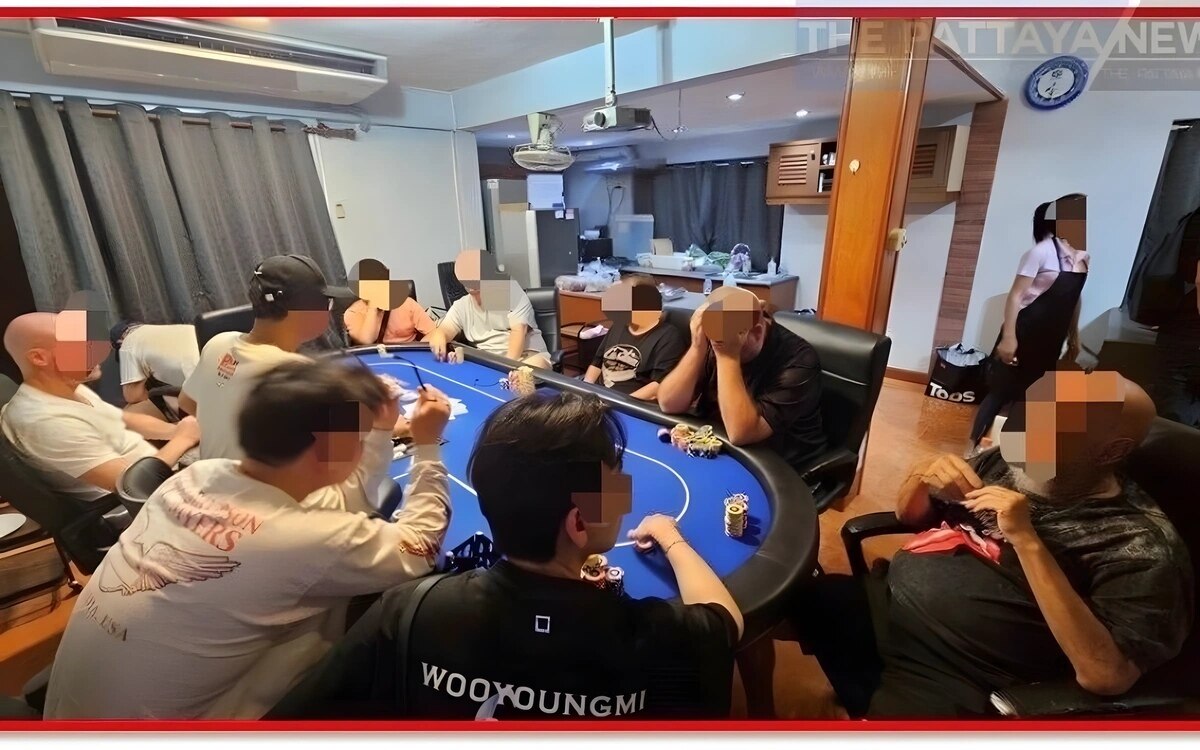 Razzia in Pattaya: Elf Ausländer wegen illegaler Pokeraktivitäten festgenommen