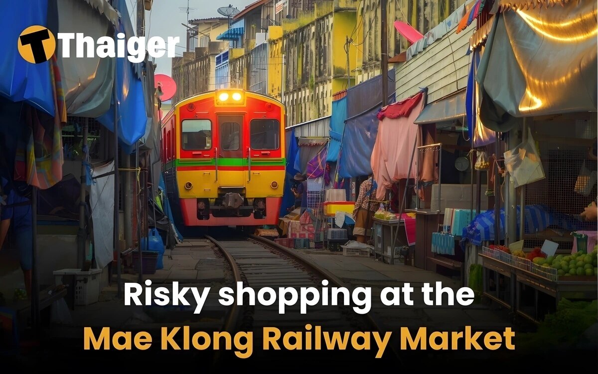 Riskantes einkaufen auf dem mae klong railway market thailands gefaehrlichster markt