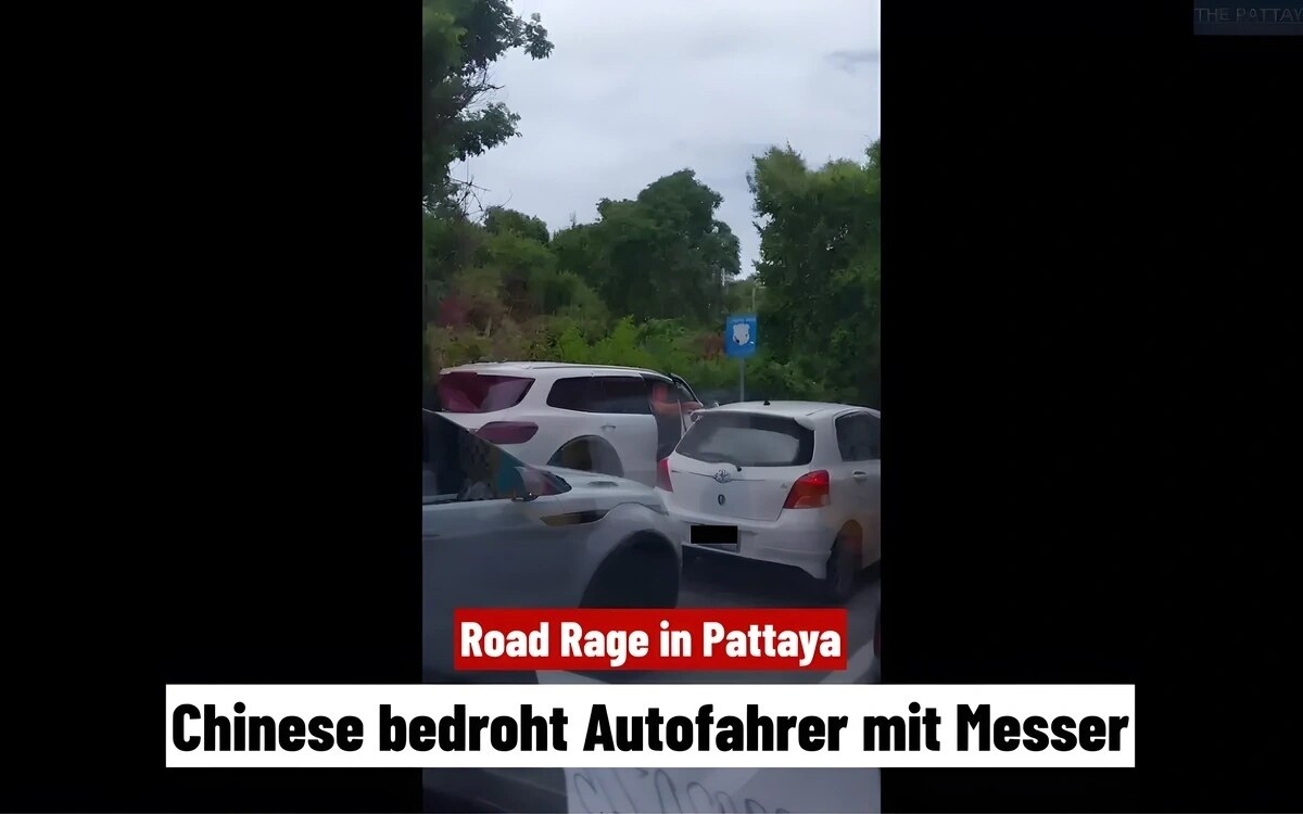 Road rage in pattaya betrunkener chinese droht mit messer und fluechtet