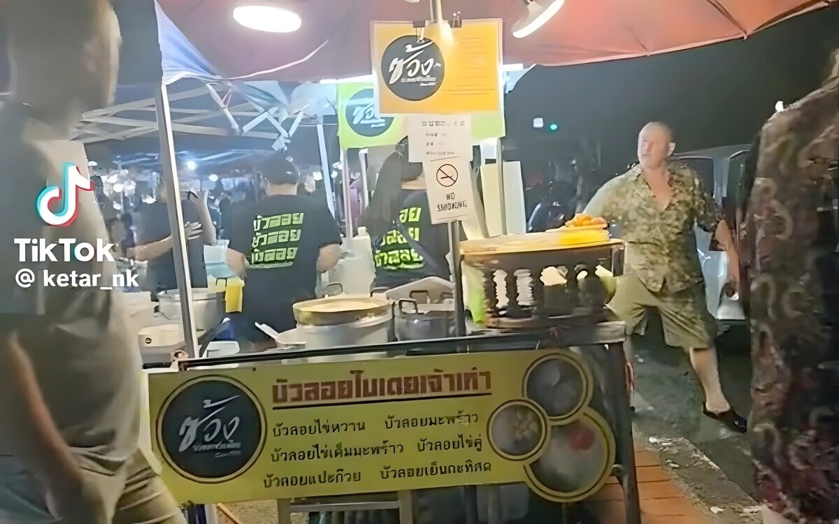 Schockierende Auseinandersetzung in Chiang Mai: Ausländer zerstört Dessertstand nach Warnung vor Rauchverbot