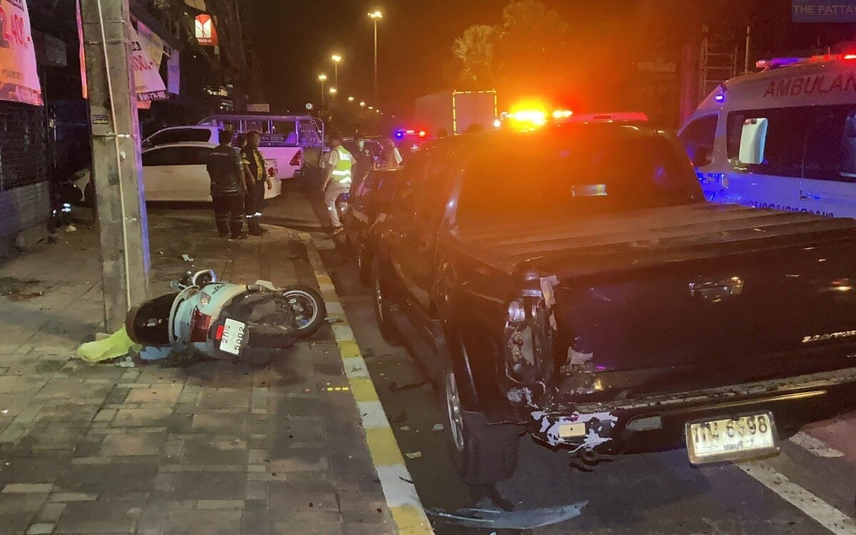 Schwerer Motorradunfall in Pattaya: Fahrer kämpft um sein Leben nach dramatischem Crash