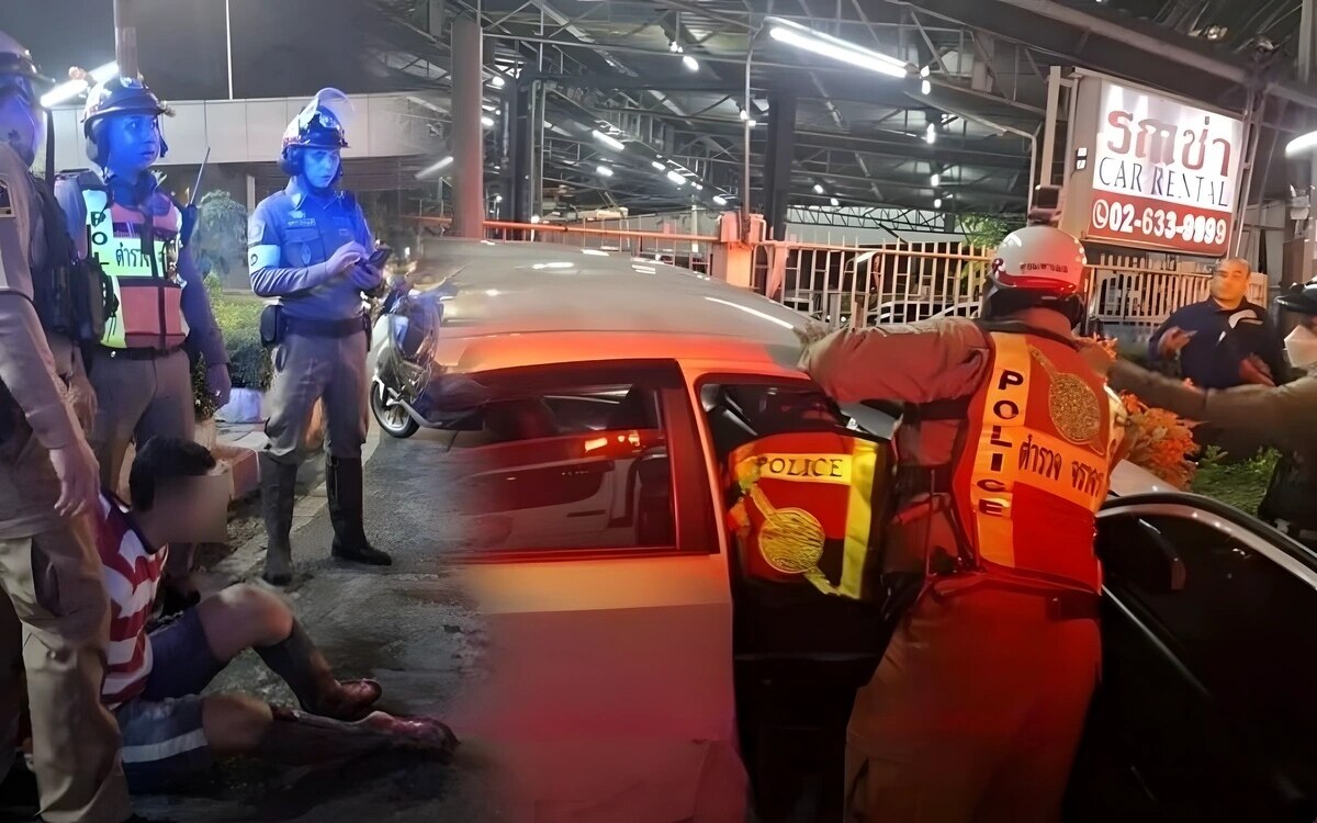 Skandaloese verfolgungsjagd in bangkok drogenfahrerin rammt acht autos und greift polizei an